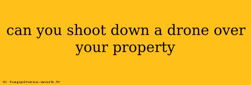 can you shoot down a drone over your property