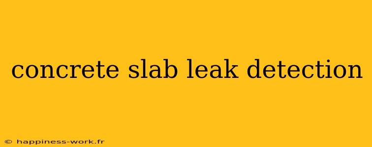 concrete slab leak detection