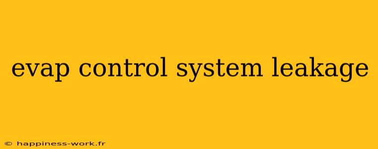 evap control system leakage