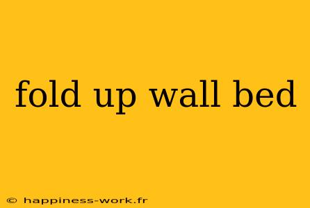 fold up wall bed