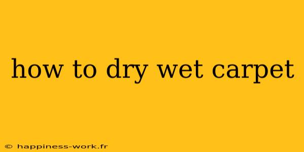 how to dry wet carpet