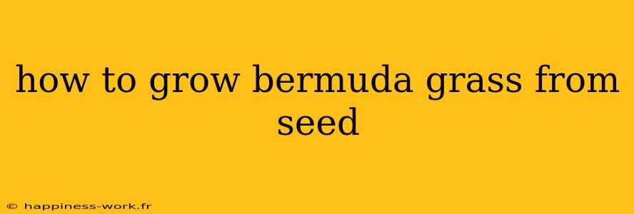 how to grow bermuda grass from seed