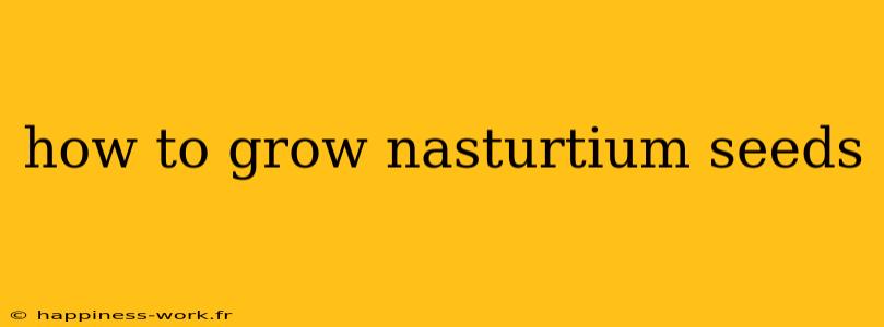 how to grow nasturtium seeds