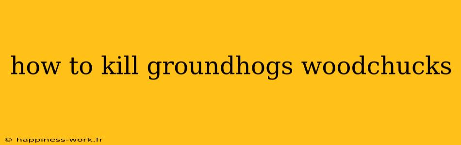 how to kill groundhogs woodchucks