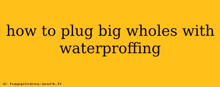 how to plug big wholes with waterproffing