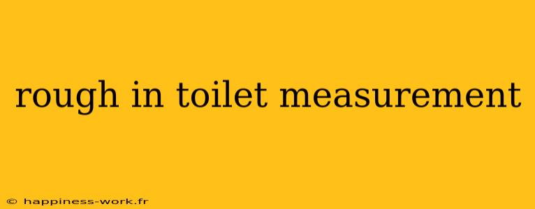 rough in toilet measurement