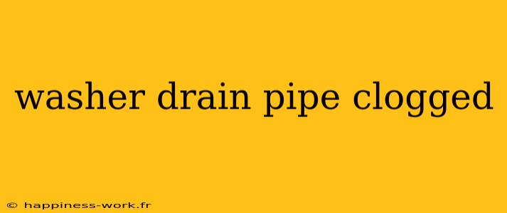 washer drain pipe clogged