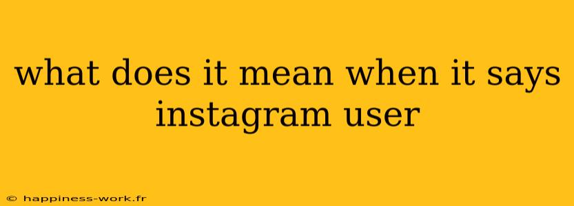 what does it mean when it says instagram user