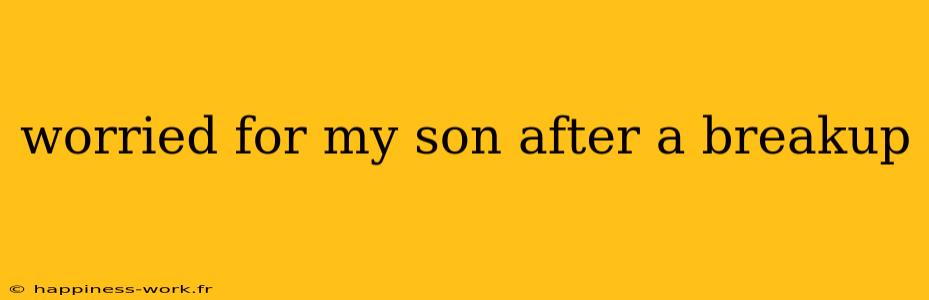 worried for my son after a breakup